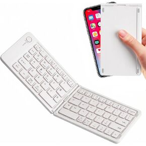 Wireless Foldable Mini Rechargeable 5.4 Bluetooth Keyboard, 3 Bluetooth Channels, Ultra-Slim Travel Keyboard for iPhone iPad Mac Android Windows iOS, Silent Keyboard for Tablet Laptop Office (Pink) in Saudi Arabia