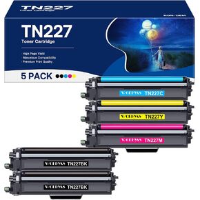 TN227 High Yield Toner Cartridge 5 Pack, Compatible for Brother TN227 TN223 with MFC-L3770CDW HL-L3270CDW HL-L3210CW HL-L3230CDW HL-L3230CDN HL-L3290CDW MFC-L3710CW MFC-L3750CDW in Saudi Arabia