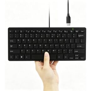 Small Wired Keyboard for Mac (USB C Interface) -Mini Save Space, 78-Key Layout with 14 Media Hotkeys, Type C Slim Compact USB C Keyboard for MacBook, Mac mini/Pro, i-Pad, i-Phone Laptop-Black in Saudi Arabia
