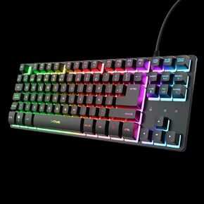 GXTrust Thado Keyboard Gamer TKL Distribution QWERTY Spanish, Black in Saudi Arabia