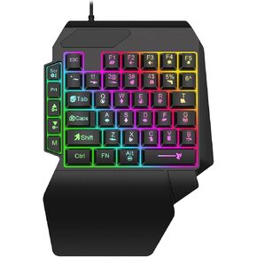 One-Handed RGB Gaming Keyboard, 40-Key Compact Keypad paired with 6400 DPI Precision Mouse, Pocket-Friendly Gaming Gear to Level up Your PC Gaming Experience in Saudi Arabia