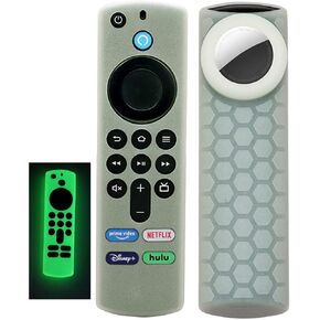 TV Stick 3rd Remote Cover Case with Airtag Holder (Glow in The Dark) Compatible with Fir TV Stick 3rd Gen,Tracker Cover for Tile Sticker 2020,Glow Blue in Saudi Arabia
