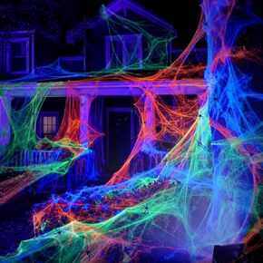 Mega-L Halloween Glow Spider Webs 3 Colors 300g with 30 Small Spiders in Saudi Arabia