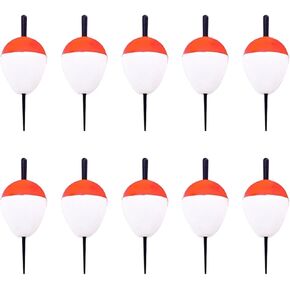 10Pcs Fishing Float Set Hard Foam Buoys Red and White in Saudi Arabia