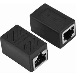 RJ45 Female to Female Ethernet Adapter Coupler For Network Extension, Lightweight And Portable, Connects RJ45 Cables, 2 PCS, Black 3.6 * 2 * Cm in Saudi Arabia
