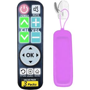 Backlit Big Button TV Remote Replacement for Vizio TV with Cover & Hook, Universal Remote No Setup for Seniors People with Poor Vision,Parkinson's Disease Patient in Saudi Arabia
