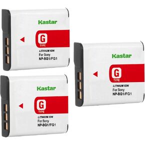 Kastar NP-BG1 Battery (3-Pack) Replacement for Sony NPBG1, NP-FG1, BC-CSG and Sony Cyber-shot DSC-H50, Cyber-shot DSC-H10, Cyber-shot DSC-W120, Cyber-shot DSC-W170, Cyber-shot DSC-W300 Digital Cameras in Saudi Arabia