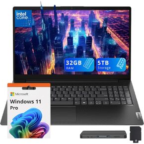 Lenovo V15 Gen 5 15.6" FHD Laptop, Intel Graphics, Intel Core 7 240H, 16GB DDR5, 2TB Storage(1TB SSD+1TB Docking Station Set), Numeric Keypad, HD Webcam, Wi-Fi 6, Win 11 Pro, Black in Saudi Arabia