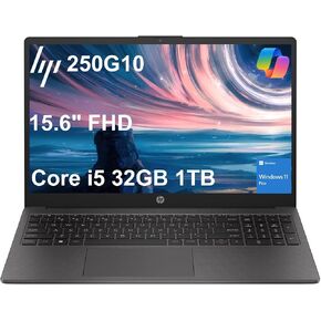 HP 250 G10 Laptop (15.6" FHD IPS Anti-glare, Intel i5-1334U, 32GB RAM, 1TB SSD, 10-Core(> Ryzen 7-7730U)), Business, College, Military Grade, Webcam w/Shutter, Numeric Keypad, HDMI, Win 11 Pro in Saudi Arabia