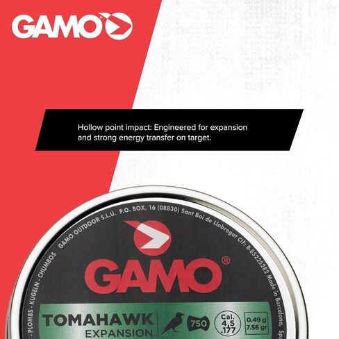 Gamo Tomahawk Hollow Point Air Gun Pellets, Multiple Caliber Options in Saudi Arabia