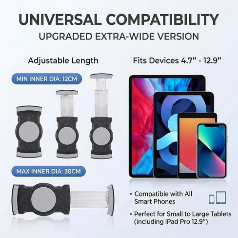 Tablet Stand, 360° Swivel POS Holder for 6"-13" iPad & Tablets, Black in Saudi Arabia