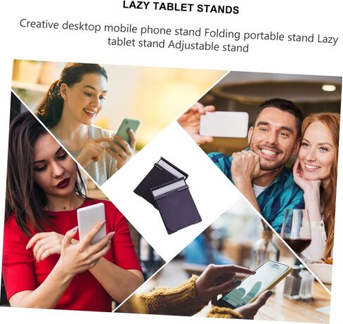 Angoily Adjustable Desktop Phone and Tablet Stand Portable 2-Piece Cell Phone Holder Compatible and Tablets Black and Grey Multi-Angle Folding Design in Saudi Arabia