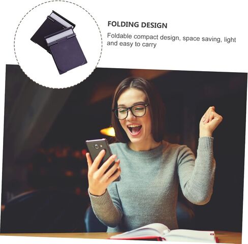 Angoily Adjustable Desktop Phone and Tablet Stand Portable 2-Piece Cell Phone Holder Compatible and Tablets Black and Grey Multi-Angle Folding Design in Saudi Arabia