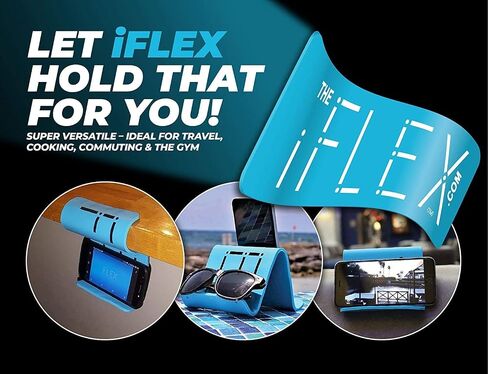 حامل الهاتف الخليوي القابل للتعديل وحامل الكمبيوتر اللوحي من iFLEX للعمل والمنزل - حامل هاتف مرن حامل iPhone مثالي لمكالمات الفيديو والتعليق - أزرق سماوي 2-Pack in Kuwait