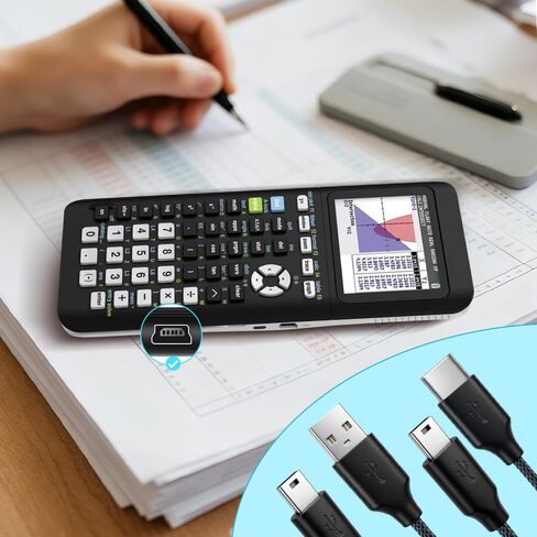 【2-Pack USB & USB C Braided Power and Data Cables, Compatible with TI-84 Plus CE, TI-84 Plus C Silver, TI 89 Titanium, TI Nspire CX/TI Nspire CX CAS in Saudi Arabia