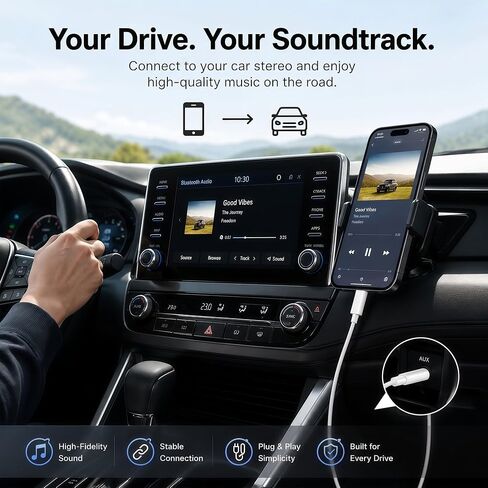 USB C to 3.5mm Audio Cable for Car Stereo, Speakers & Headphones Jack to USB C, AUX to USB C Cord Compatible with iPhone 15/16/17/16e/17e, iPad, Samsung, Bose, JBL, Beats, Soundcore,Sony & Sennheiser in Saudi Arabia