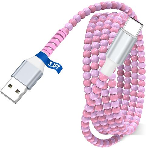 USBA to USB C Cable Beaded Phone Charger&for Apple CarPlay Cord 3FT in Saudi Arabia