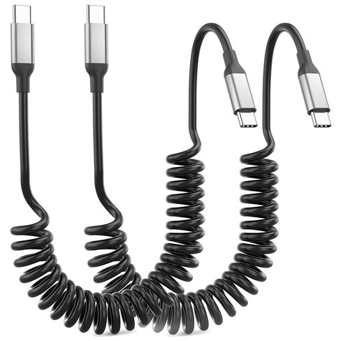 كابل ملفوف من USB C إلى USB C، سلك CarPlay من النوع C قابل للسحب لهاتف iPhone 17 in Kuwait