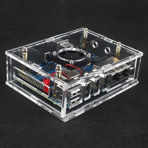 Acrylic Enclosure Case House with Cooling Fan for Pi 5 Plus in Saudi Arabia