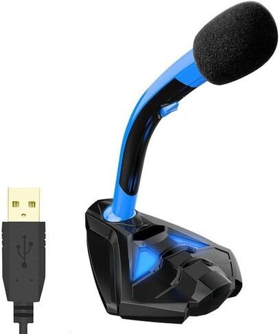 USB Gaming Computer Microphone 360 Rotation, with Light for Chat in Saudi Arabia