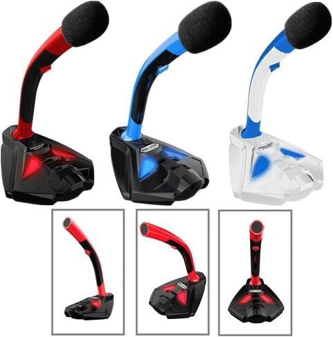 USB Gaming Computer Microphone 360 Rotation, with Light for Chat in Saudi Arabia