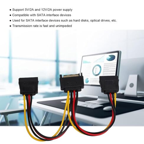 SATA Adapter Cable, 4pin to 15pin Power Cord for Hard Disk in Saudi Arabia