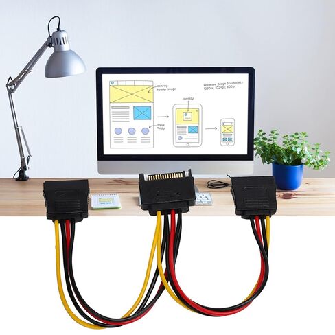SATA Adapter Cable, 4pin to 15pin Power Cord for Hard Disk in Saudi Arabia