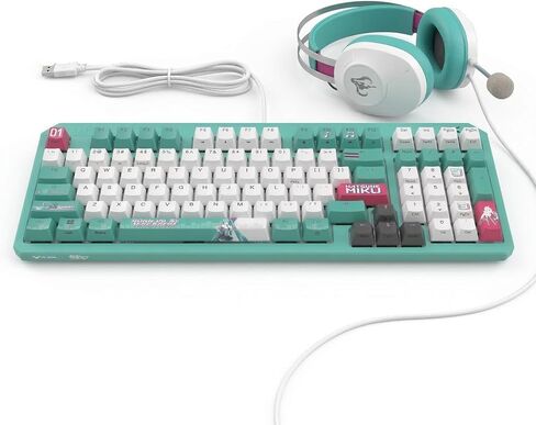 Newegg Hatsune Miku Edition Keyboard and Headset Combo - K3 Gen II Mechanical RGB Keyboard with IP57 Waterproof and Dust Resistance & Wired Gaming Headset in Saudi Arabia