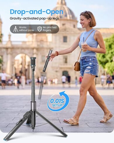 LOXP 67'' Phone Tripod with Remote, 0.01s Auto-Open for Content Creator in Saudi Arabia