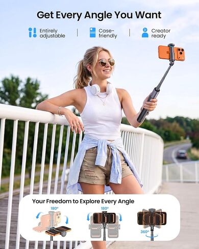 LOXP 67'' Phone Tripod with Remote, 0.01s Auto-Open for Content Creator in Saudi Arabia