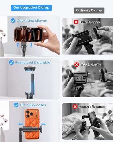 LOXP 67'' Phone Tripod with Remote, 0.01s Auto-Open for Content Creator in Saudi Arabia