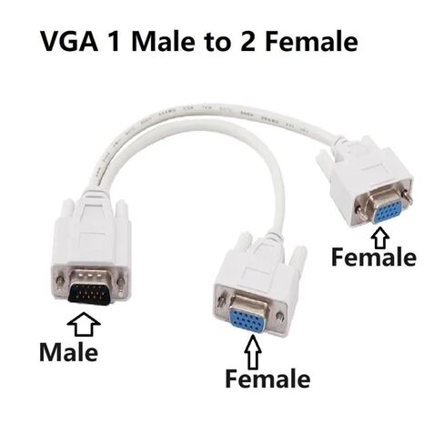 25cm 15Pin V/GA Splitter Cord 1 to 2 DB9 VG Male to Female Data in Saudi Arabia