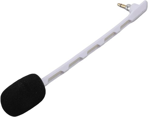 Jiawu 2pcs Plug and Play Microphone Fit Gold Plated 3.5mm Detachable Gaming Headset Mic Replacement with Wind Foam for Enhanced Voice Clarity (White) in Saudi Arabia
