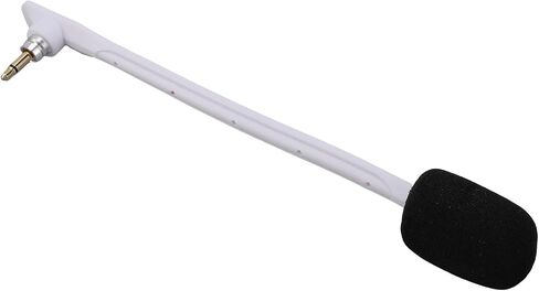 Jiawu 2pcs Plug and Play Microphone Fit Gold Plated 3.5mm Detachable Gaming Headset Mic Replacement with Wind Foam for Enhanced Voice Clarity (White) in Saudi Arabia