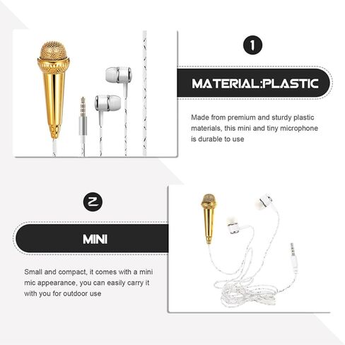 2pcs Mini Microphone for Singing Video Recording Portable Plastic in Saudi Arabia