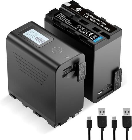 FirstPower NP-F970 Battery 2-Pack 7800mAh with USB Output LCD Display in Saudi Arabia