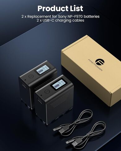 FirstPower NP-F970 Battery 2-Pack 7800mAh with USB Output LCD Display in Saudi Arabia