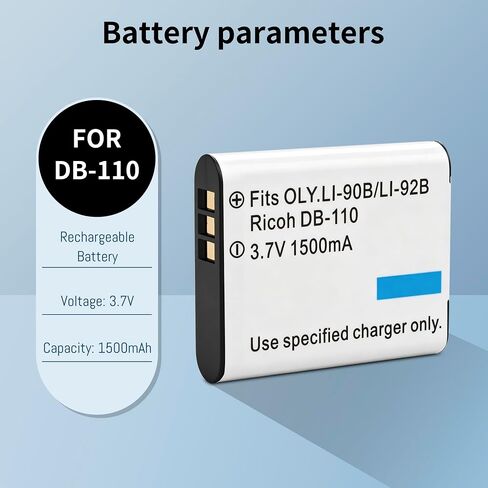 DB-110 Battery for Ricoh GR III/IIIx,Theta X,WG-6,G900/G900SE II in Saudi Arabia
