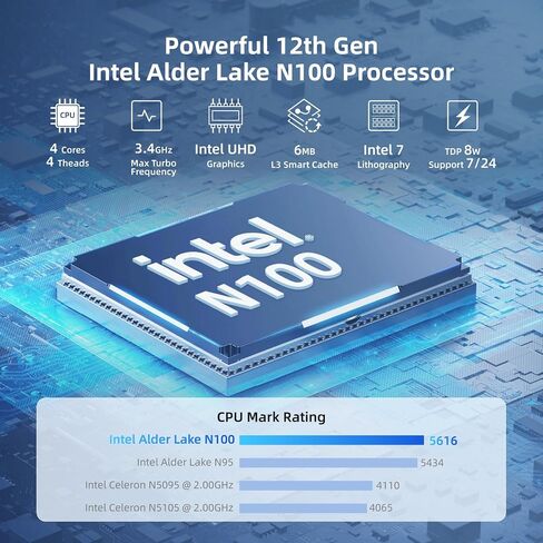 MeLE Quieter 4C N100 Fanless Mini PC 16GB DDR4 512GB NVMe SSD Win 11 Pro in Saudi Arabia