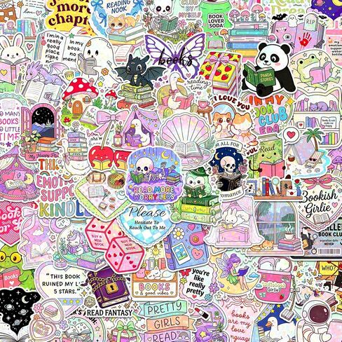 120PCS Bookish Stickers for Kindle Waterproof Vinyl Book Sticker Pack in Kuwait
