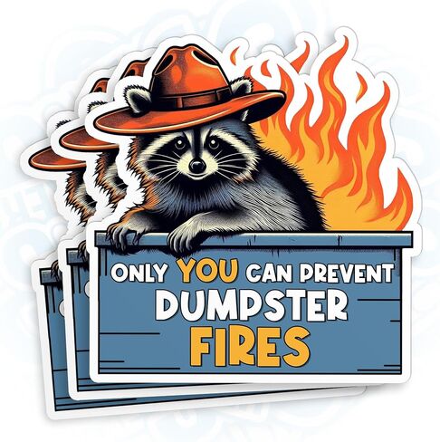 (3Pcs) Only You Can Prevent Dumpster Fire Sticker Funny Raccoon Dumpster Fire 2" Response Team Stickers Die-Cut Waterproof Vinyl Sticker for Laptop Water Bottle Phone Decal Gifts for Her Him 2 Inches in Saudi Arabia