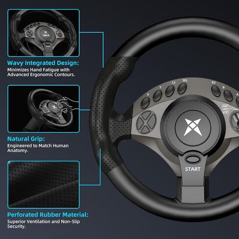 DOYO F9 Pro Gaming Steering Wheel with Pedals and Shifter for PC, PS3 in Saudi Arabia