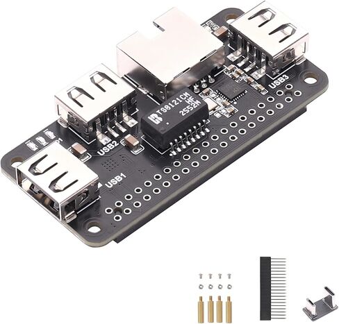 USB HUB ETH HAT for Raspberry Pi Zero, 3-Port USB 2.0 + 10/100M Ethernet in Saudi Arabia