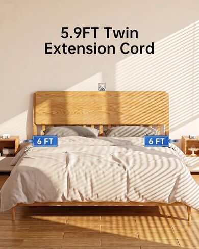 12FT Split Extension Cord 6FT Per Side, Flat Plug Twin Power Strip in Saudi Arabia
