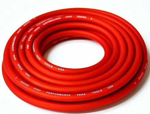 2 Gauge Premium Extra Flexible Black/RED, Amplifier Power/Ground Amp Wire Feet Cable Roll, All Season (25 FEET RED) in Saudi Arabia