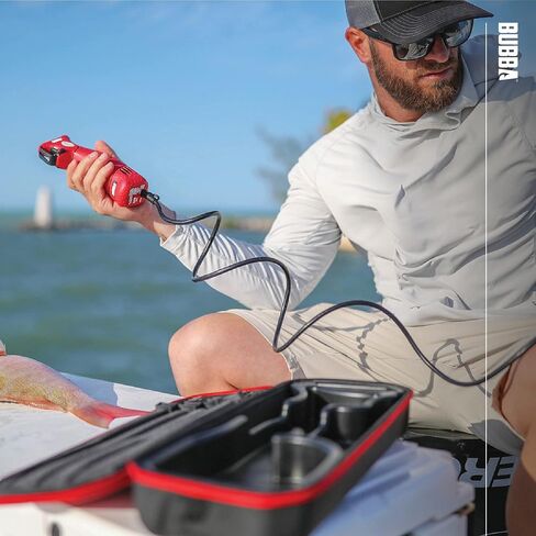 BUBBA 110V Electric Fillet Knife with Non-Slip Grip Handle, 4 Ti-Nitride S.S. Coated Non-Stick Reciprocating Blades, 8' Cord and Storage Case for Fishing in Saudi Arabia