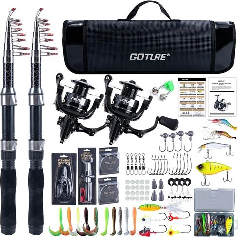 Goture 2-Pack Fishing Rod and Reel Combo with Carrier Bag,1.8M-2.7M in Saudi Arabia