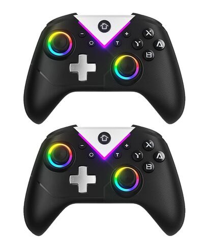 Dinosoo 2-Pack Wireless Gamepad for Nintendo Switch 2/1 Lite/OLED & PC, RGB Bluetooth Controller with 6-Axis Gyro, 4 Vibration Motors, Turbo, Macro, Screenshot in Saudi Arabia