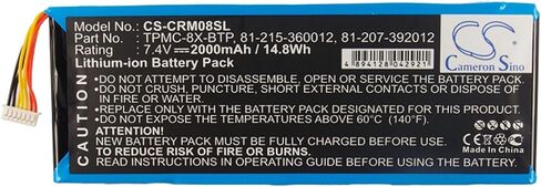 Cameron Sino Battery for Crestron 6502269, TPMC-8X, TPMC-8X WiFi PN:Crestron 81-207-392012, 81-215-360012, TPMC-8X-BTP 2000mAh in Saudi Arabia