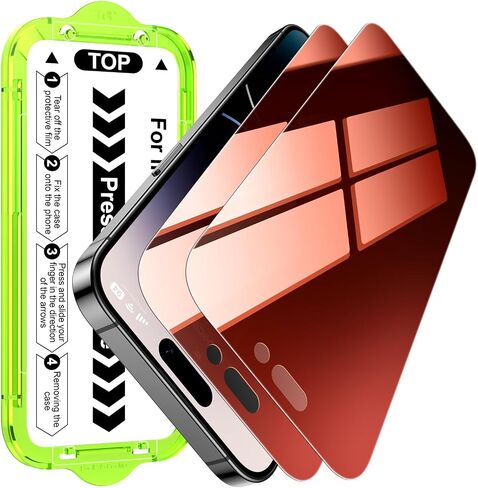 Esanik [2-Pack for iPhone 17 Pro Max Sunset Color Privacy Screen Protector - Gradient Purple Anti-Spy Tempered Glass, Anti-Blue Light, Pink Military-Grade 9H Hardness,Shatterproof, Flawless Fit Tray in Saudi Arabia
